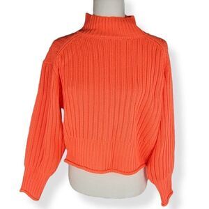 GB Mock Collar Sweater  Fluorescent Orange XS